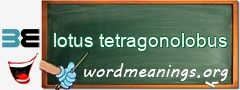 WordMeaning blackboard for lotus tetragonolobus